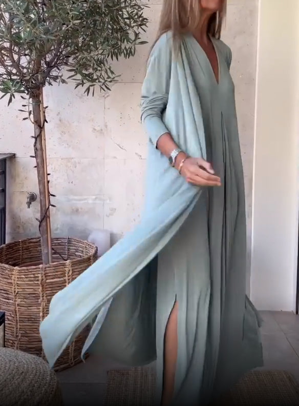 קרדיגן רגוע בצבע אחיד לנשים