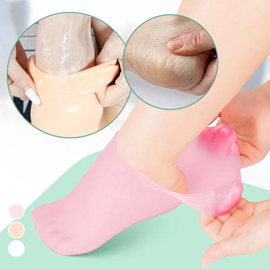 Meias de silicone para pés suaves e bem cuidados 