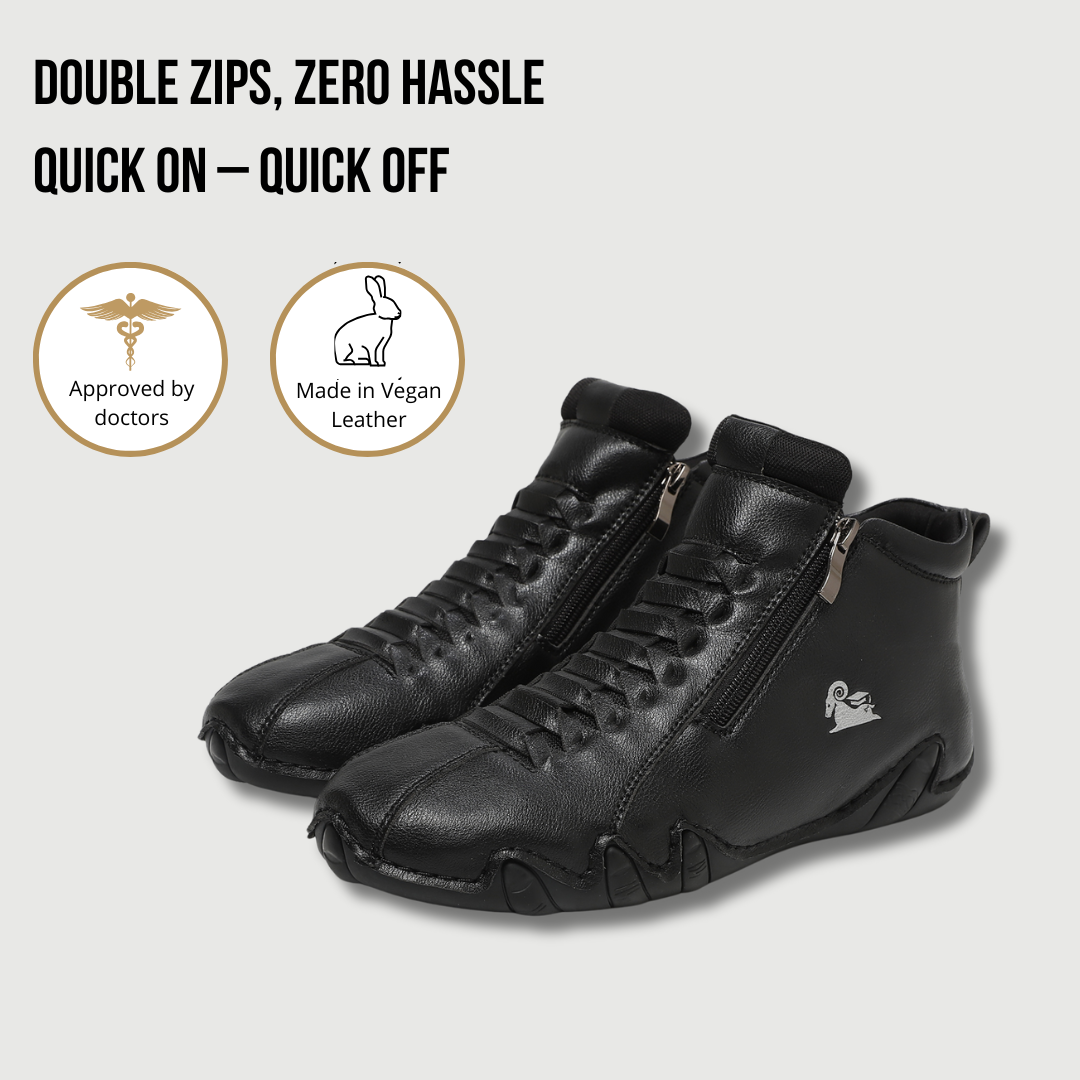 VogBeck 2.0 – Andningsbara Ortopediska Skor med Dubbel Dragkedja Komfort 