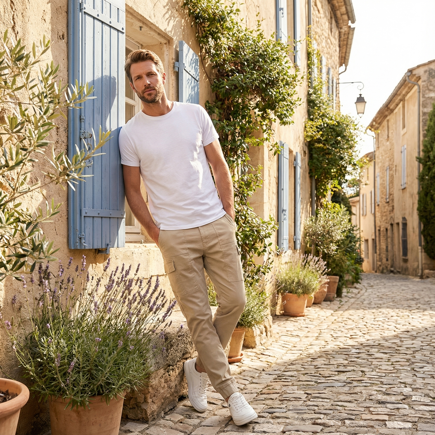 Bekväm och funktionell cargo-byxa med flera förvaringsutrymmen 